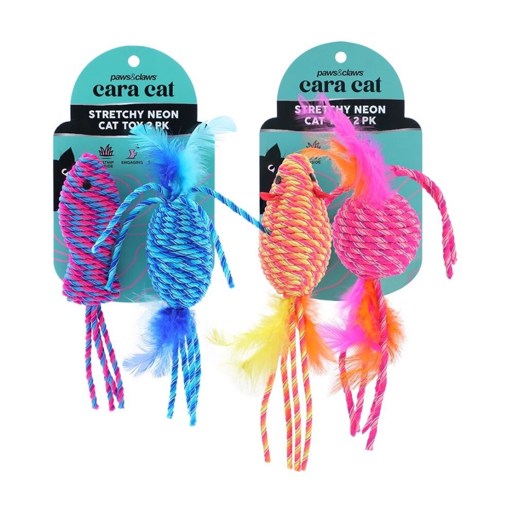 Paws and Claws 2pc Paws And Claws Cara Cat Stretchy Neon Play Toy Set 7x3x3cm Assorted (6 Pack) — image 3