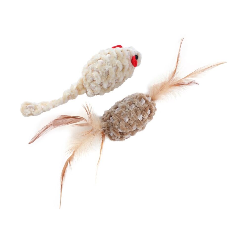Paws and Claws Cara Cat Chenille Rattle Play Toy Set 7x3x3cm Assorted (2 Pieces) — image 3
