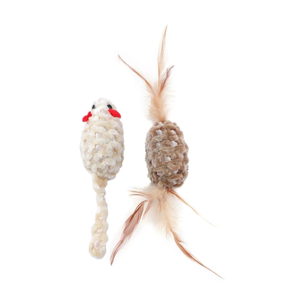 Paws and Claws 2pc Paws And Claws Cara Cat Chenille Rattle Play Toy Set 7x3x3cm Assorted (6 Pack) — image 2