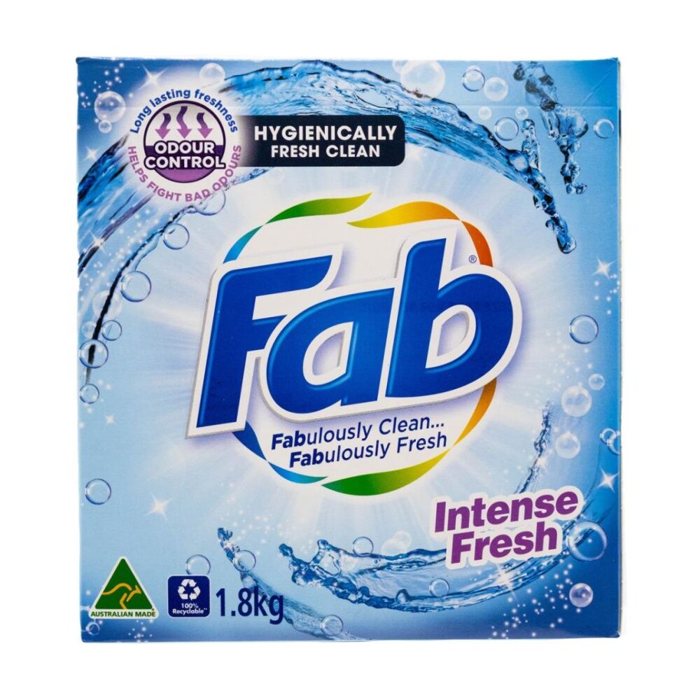 Fab 1.8kg Hygienically Clean Intense Fresh Cleaning Laundry Powder