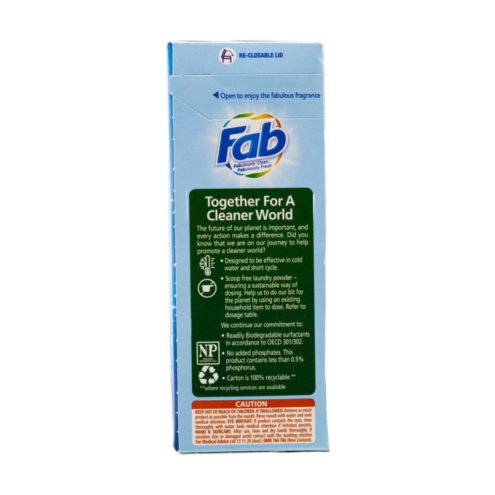 Fab Hygienically Clean Intense Fresh Cleaning Laundry Powder 1.8kg (3 Pack) — image 4