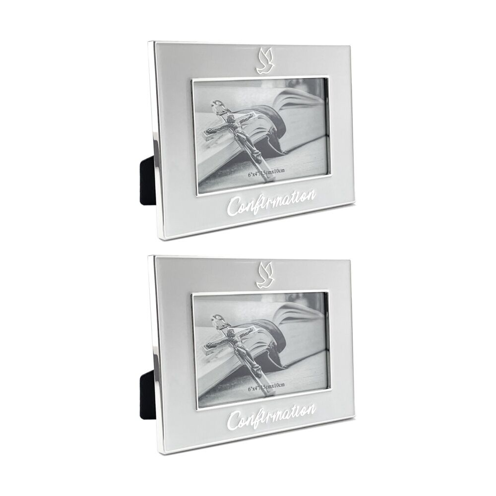 Gibson Gifts Pure White Confirmation 6x4 Home Decor Photo Frames (2 Pack)