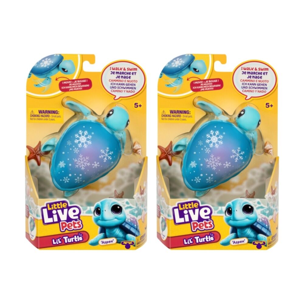 Little Live Pets Lil' Turtle Swim & Walk Interactive Asstd 5y+ (2 Pack)