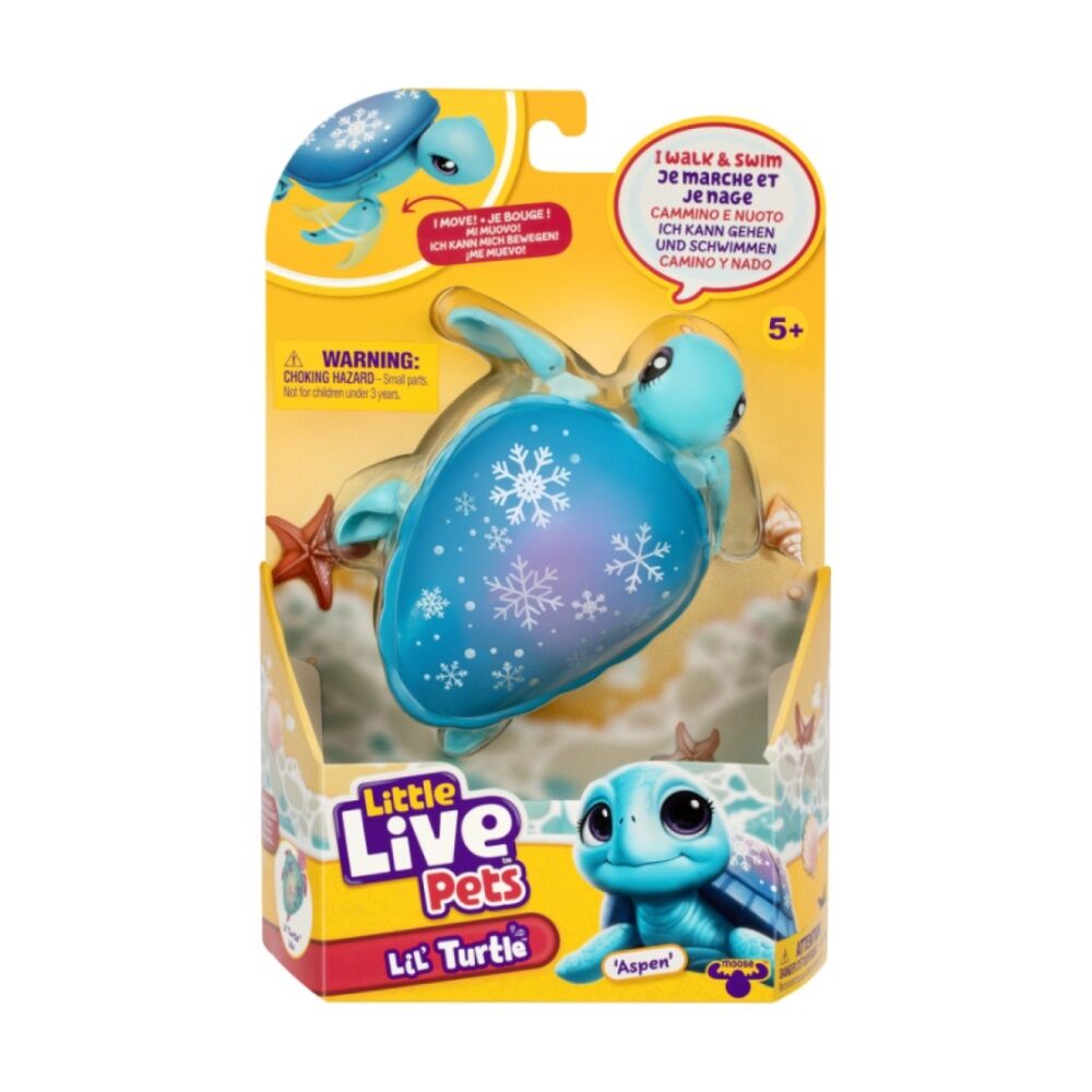 Little Live Pets S11 Lil Turtle Single Pack - Realistic Swimming And Walking Turtle Toy - Unique Shell Design - Ages 5 Plus Assorted Colors And