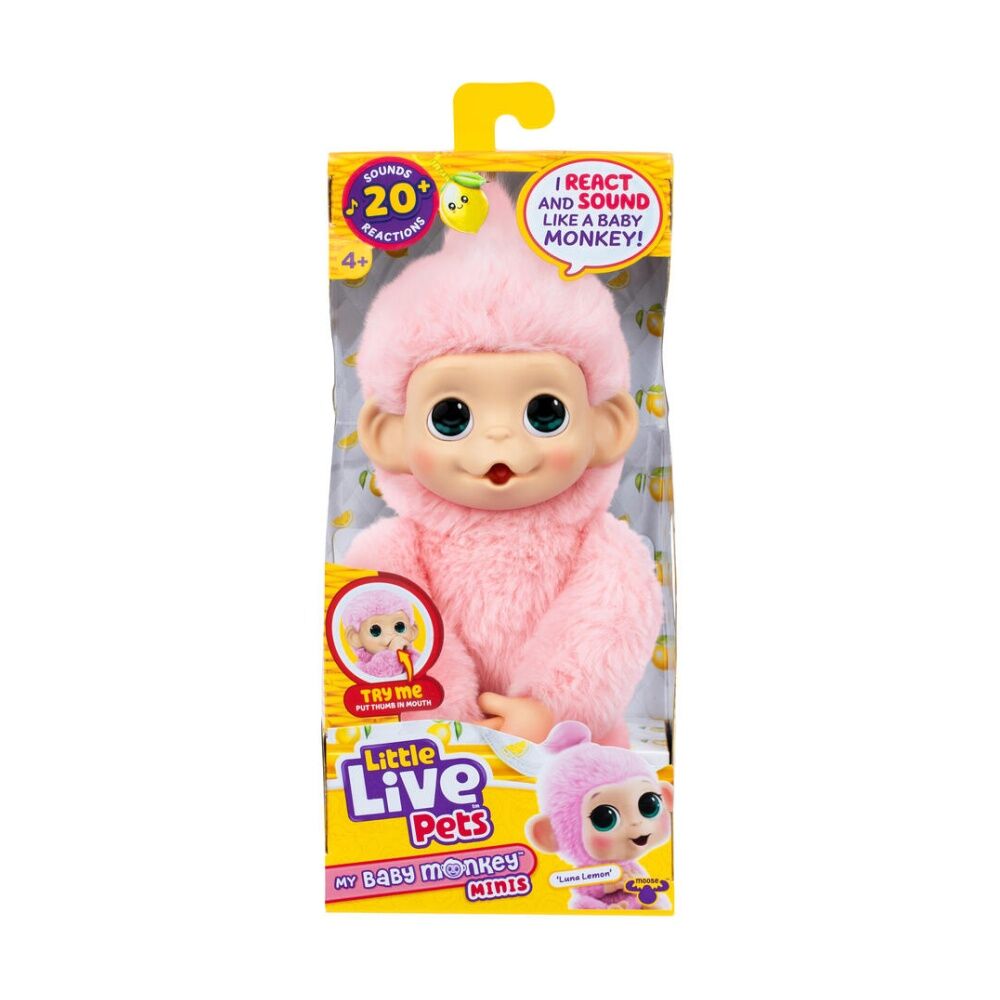 Little Live Pets 4y+ My Baby Monkey Minis Interactive Kids Plush Assorted