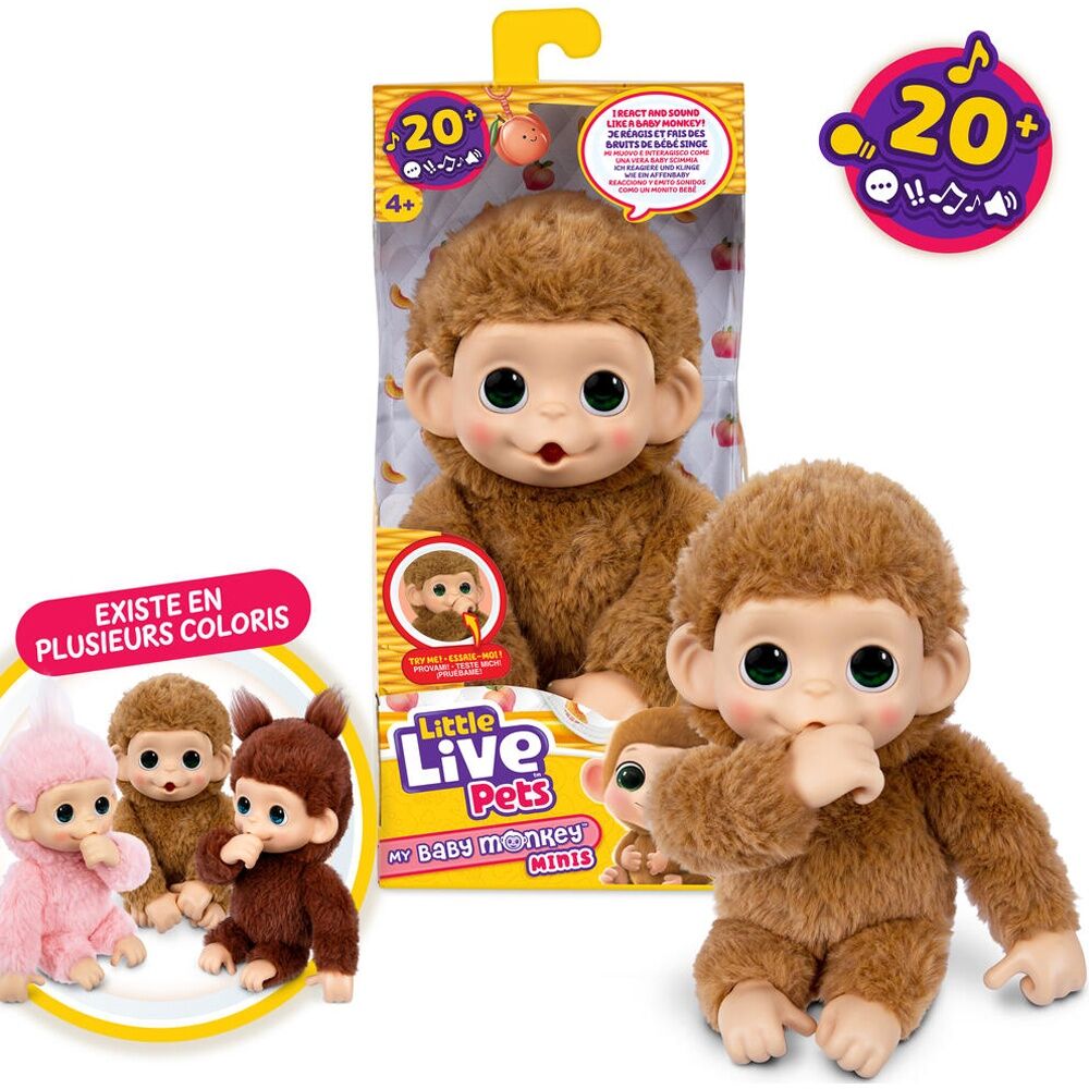 Little Live Pets 4y+ My Baby Monkey Minis Interactive Kids Plush Assorted — image 5