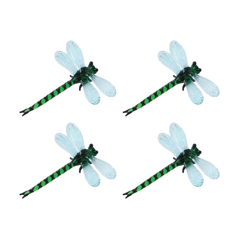 Gibson Gifts Artisan Glass Dragonfly Home Decoration Sculptures/Figurines (4 Pack)
