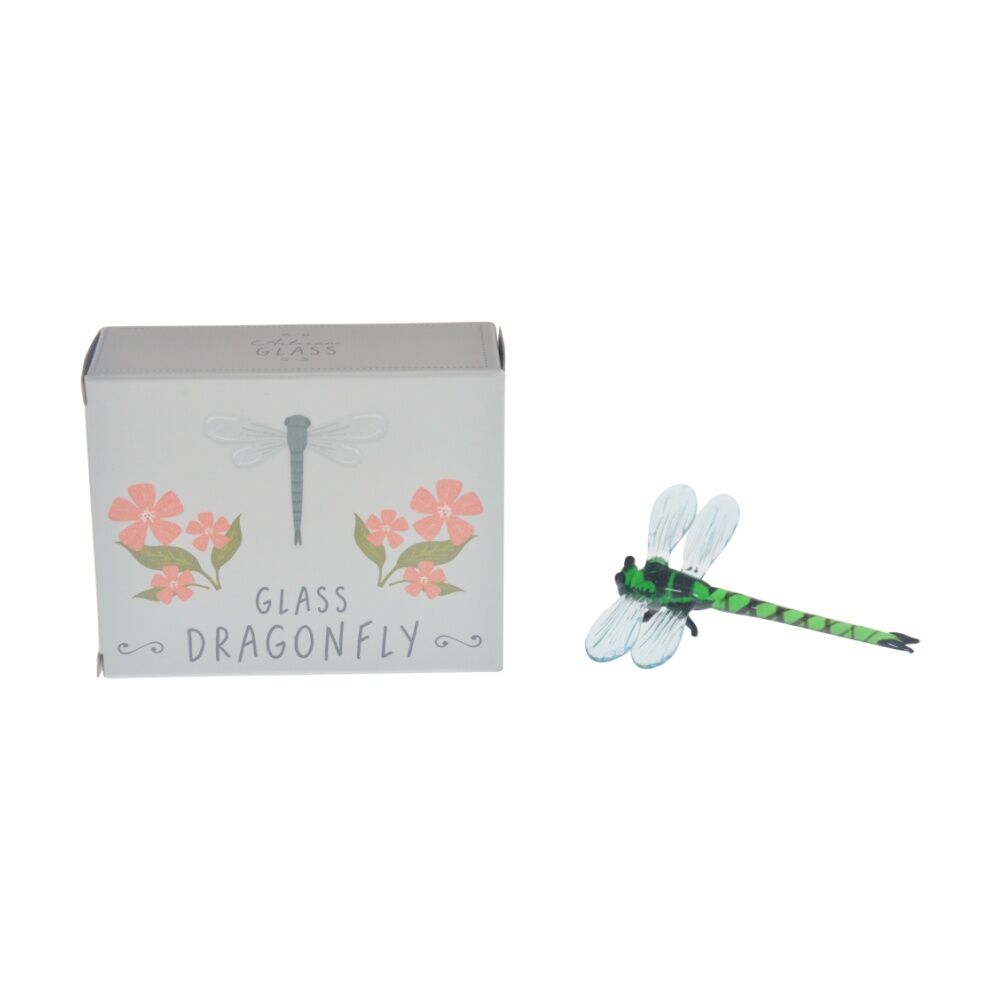 Gibson Gifts Artisan Glass Dragonfly - Handcrafted Dragonfly Figurine - Bright Green Markings And Translucent Wings - Whimsical Decor - Nature Lover — image 2