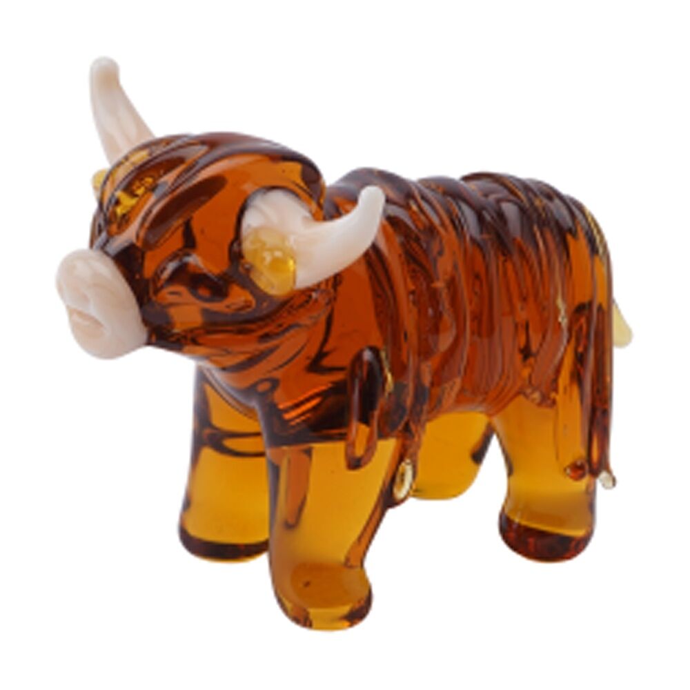 Gibson Gifts Artisan Glass Highland Cow Home Decoration Sculptures/Figurines (2 Pack) — image 2