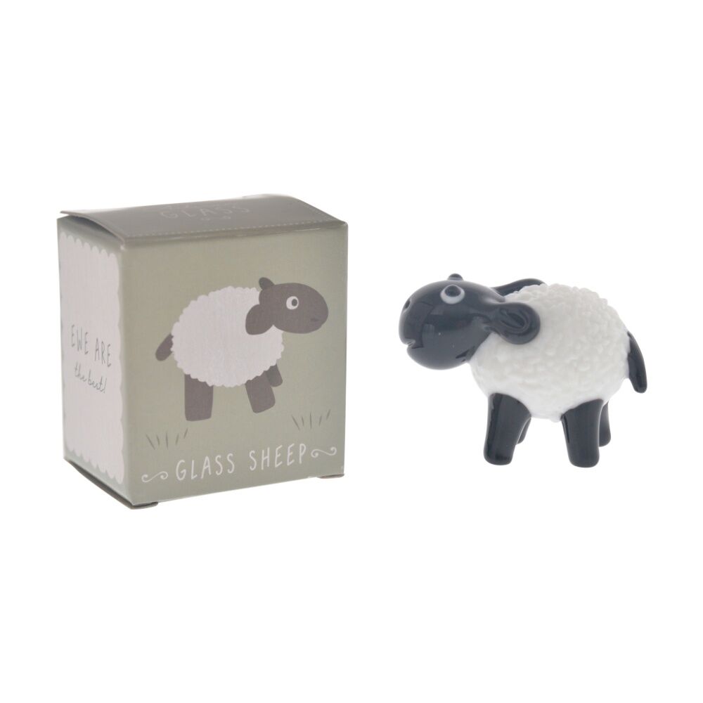 Gibson Gifts Artisan Glass Sheep - Country Decor - Textured Woolly Body - Black And White - Illustrated Gift Box - Animal Figurine - Sheep Gift — image 2
