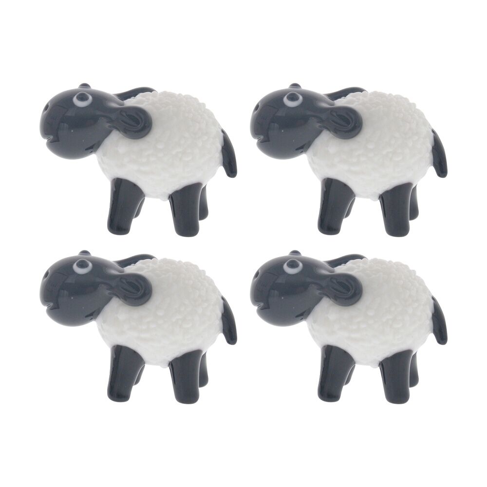 Gibson Gifts Artisan Glass Sheep Home Decoration Sculptures/Figurines (4 Pack)