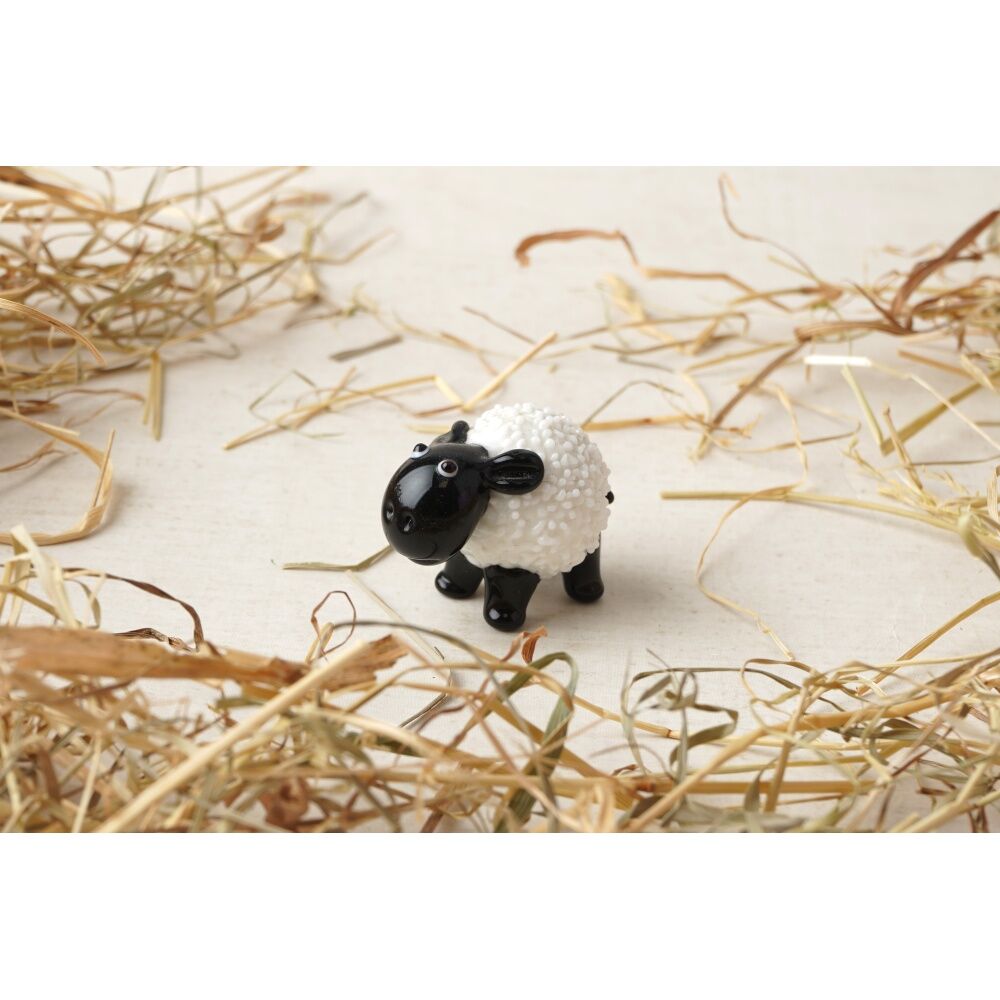 Gibson Gifts Artisan Glass Sheep - Country Decor - Textured Woolly Body - Black And White - Illustrated Gift Box - Animal Figurine - Sheep Gift — image 3