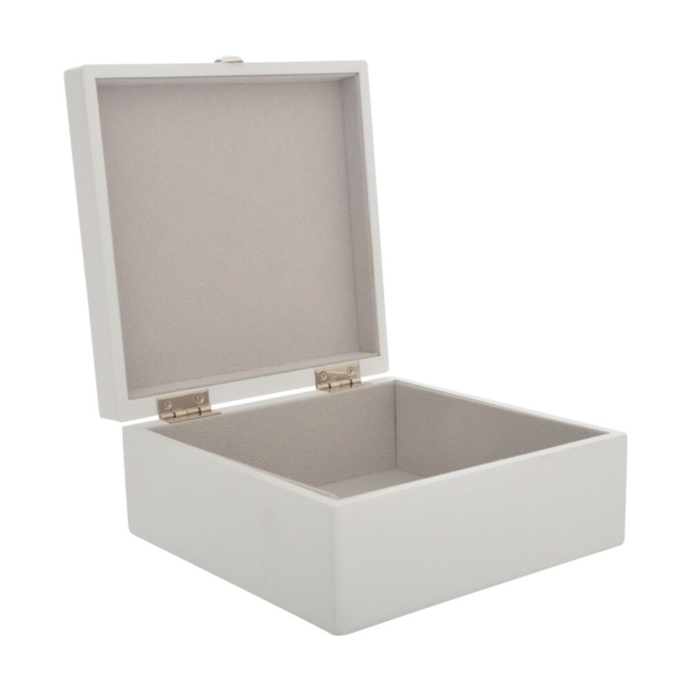 Gibson Gifts Baby Boy Keepsake Box Elegant Memory Box With Teddy Bear Blue Crystal Accent Hinged Lid Soft Lining MDF PU Polyester Metal White. — image 3
