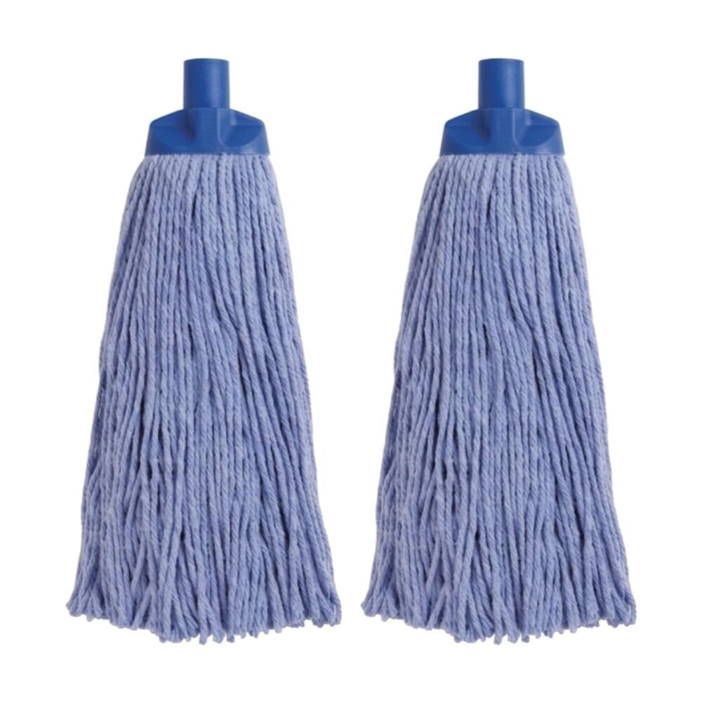 Edco Enduro High Absorbency Heavy Duty Durable Yarn Mop Blue 400g (2 Pack)