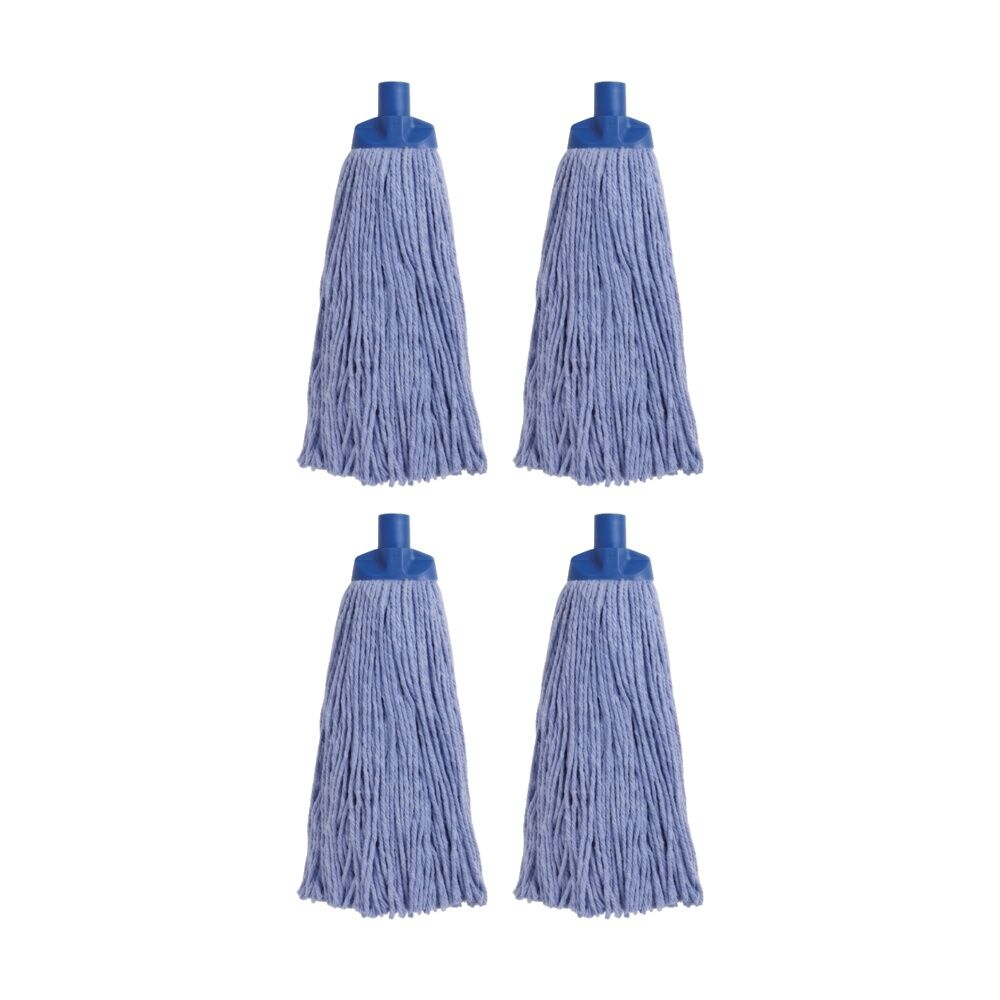 Edco Enduro High Absorbency Heavy Duty Durable Yarn Mop Blue 400g (4 Pack)