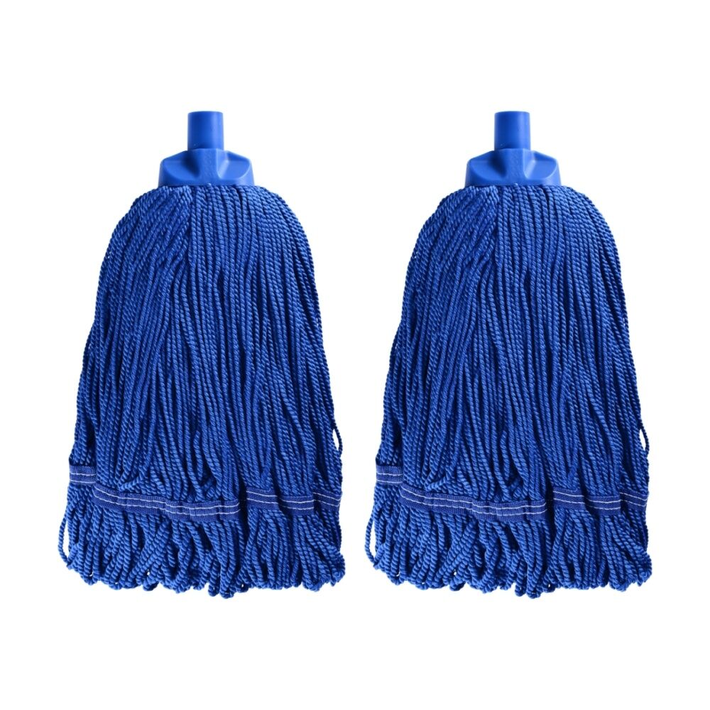 Edco Heavy Duty Enduro 100 Percent Microfibre Mop Head Blue 350g (2 Pack)