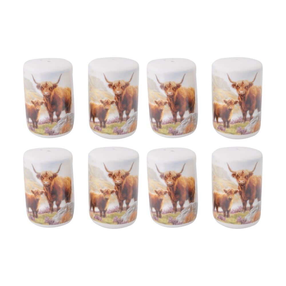 Macneil 2pc Macneil Highland Cow Ceramic Salt Pepper Shakers Container Set 5cm (4 Pack)