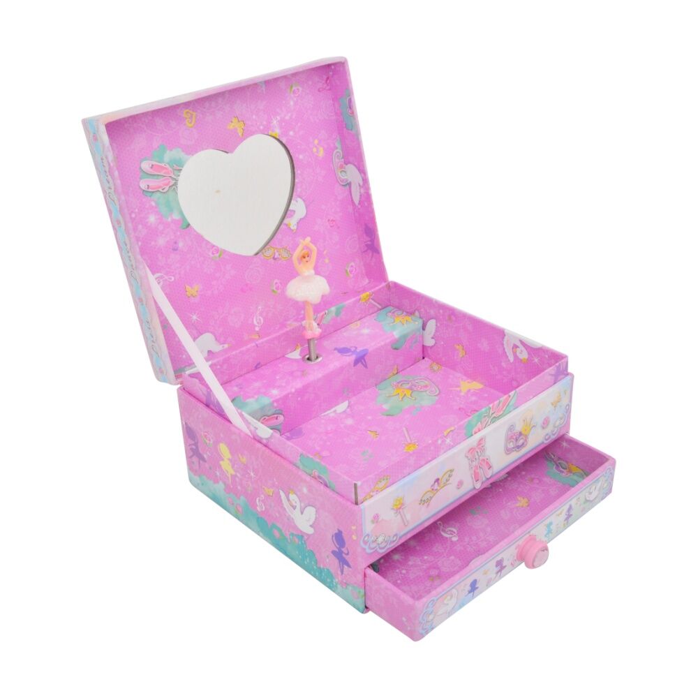 Gibson Gifts Musical Jewellery Box With Drawer Pink Ballet Themed Storage (2 Pack) — image 2