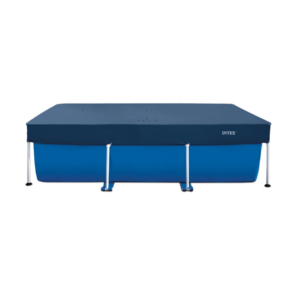 Intex 3M x 2M Rectangular All-Season Deluxe Pool Cover - 3-Ply UV Resistant Recycled Polyethylene - Easy Rope Ties - Durable Construction - Blue PVC
