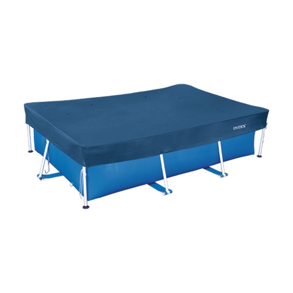 Intex 3M x 2M Rectangular All-Season Deluxe Pool Cover - 3-Ply UV Resistant Recycled Polyethylene - Easy Rope Ties - Durable Construction - Blue PVC — image 2