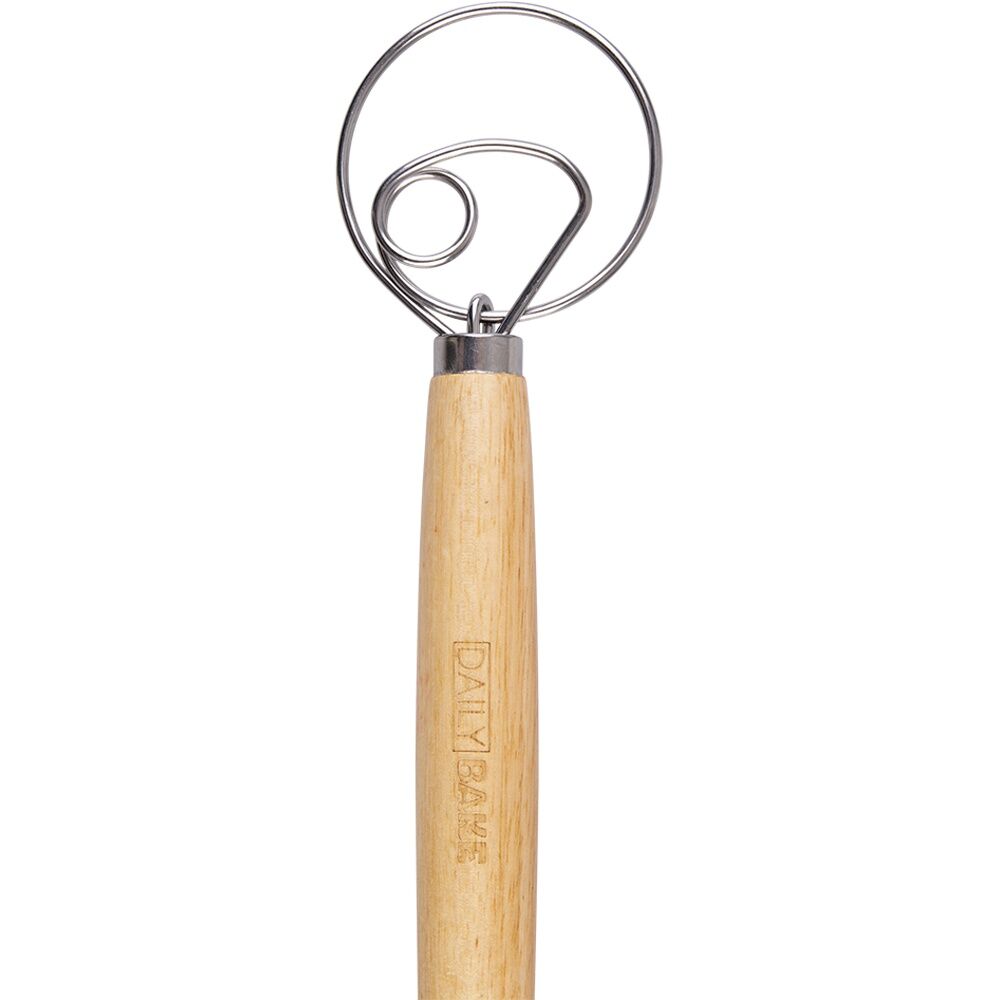 Daily Bake Danish Dough Whisk Stainless Steel Head w/ Wooden Handle (2 Pack) — image 7