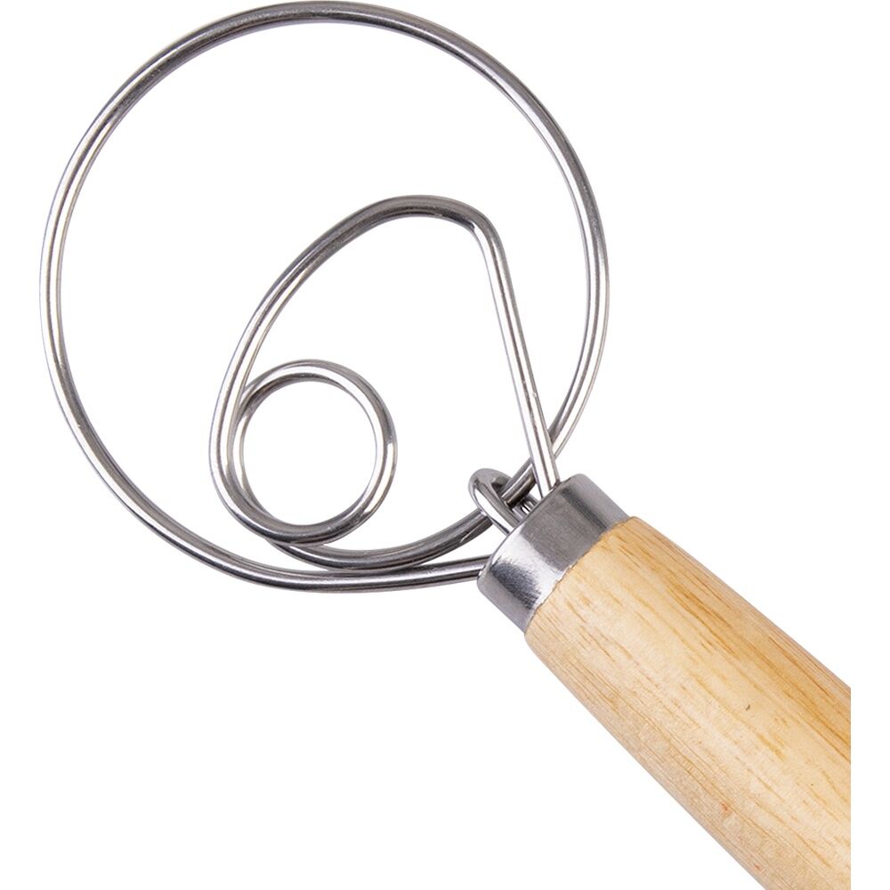 Daily Bake Danish Dough Whisk - Stainless Steel Head - Wood Handle - Comfortable Grip - Durable Artisan Baking Tool - Handwash Only — image 4
