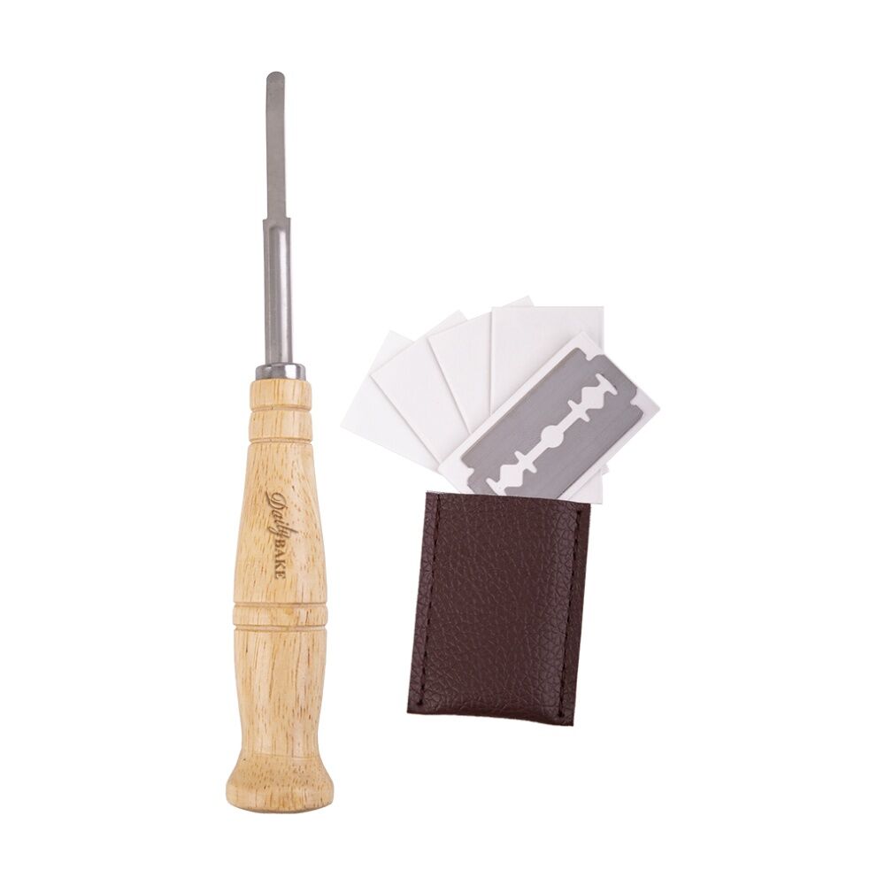 Daily Bake Bread Lame Curved Stainless Steel Blades w/ Beechwood Handle — image 3