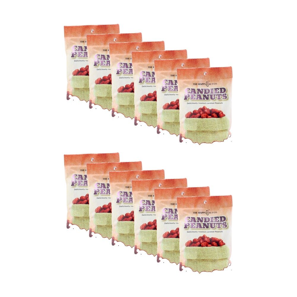 The Happy Nut Co. Candied Roasted Peanuts Ready To Eat Snack 225g (12 Pack)