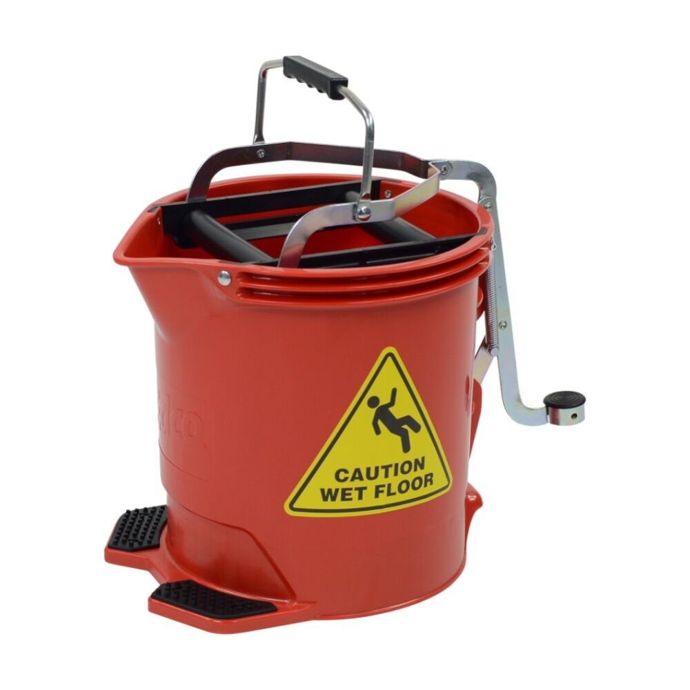 Edco Red 15L Metal Wringer Bucket Registered Design With Twin Foot Pedal