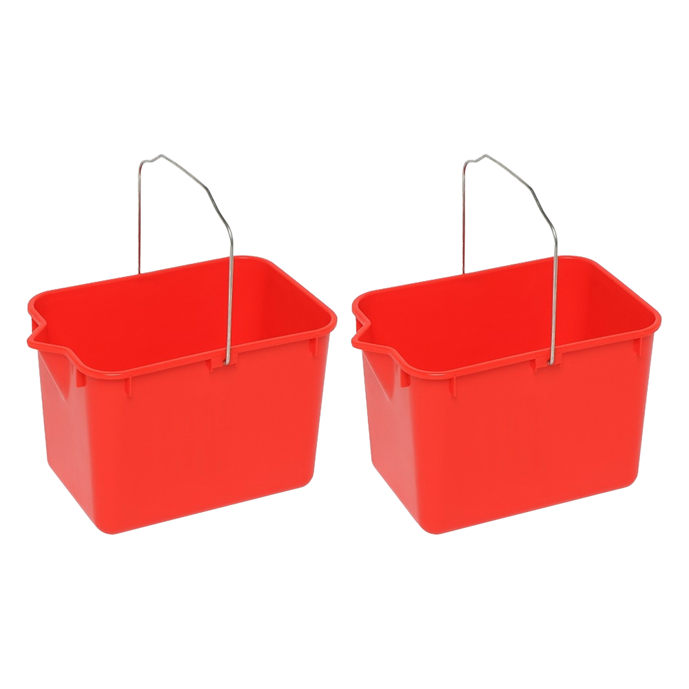 Edco General Purpose Squeeze Mop Bucket With Strong Handles Red 9L (2 Pack)