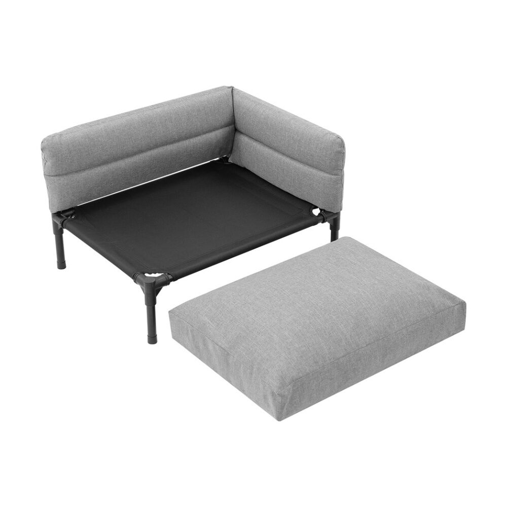Paws and Claws Elevated Sofa Pet Dog Bed 64.5x49x38.5cm Linen Grey Medium (2 Pack) — image 5