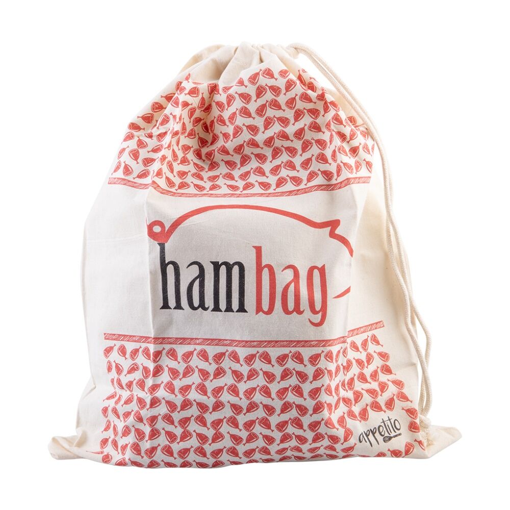 Appetito Reusable Breathable Drawstring Closure Ham Bag 100% Cotton (2 Pack) — image 5