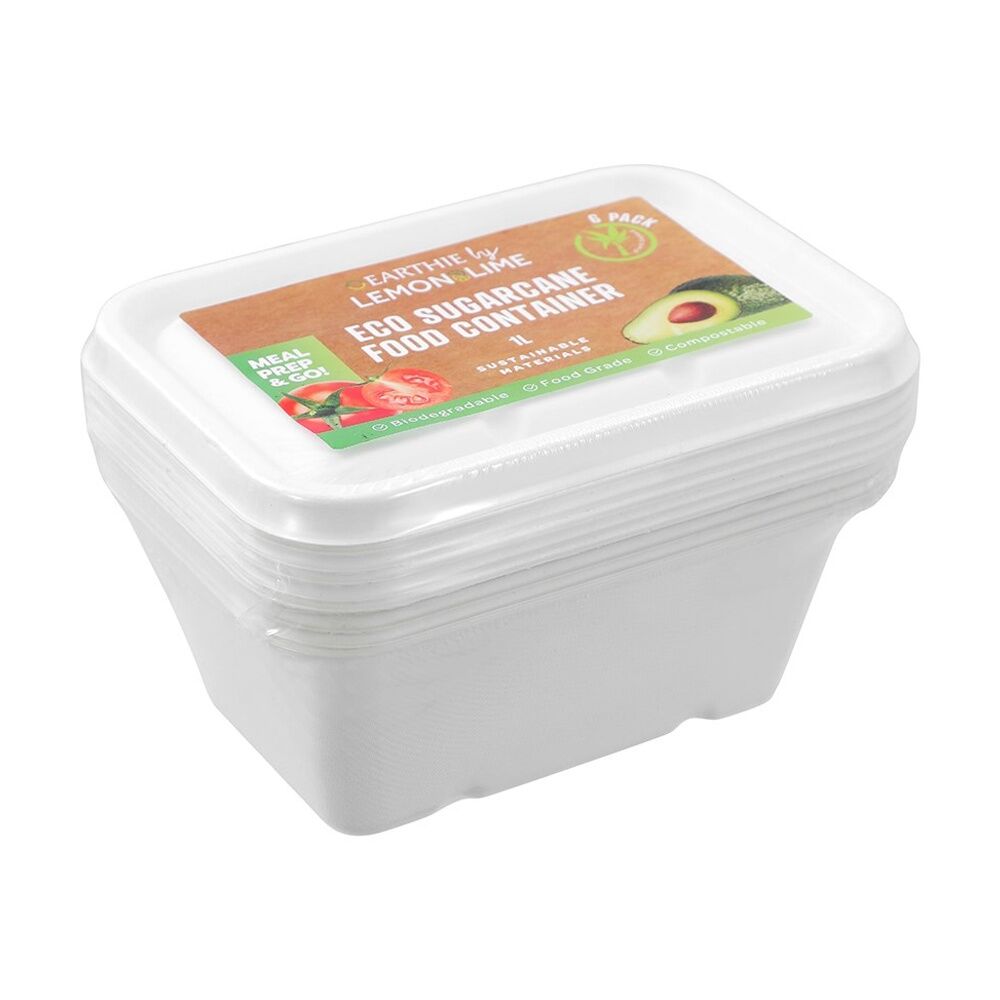 Lemon and Lime 6pc Lemon And Lime Eco Sugarcane Food Container Set 1L Capacity Assorted (24 Pack) — image 4