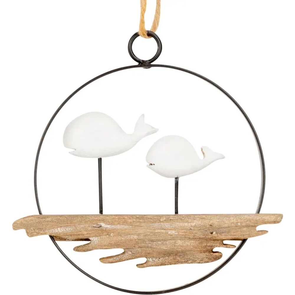 A.Fresco 12cm Timber Ring Wall-Mount Hanging Home Decor Whale/Bird Assorted (2 Pack) — image 2