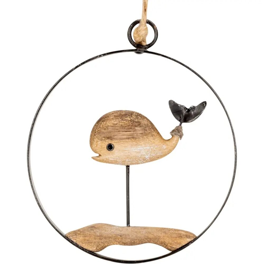 A.Fresco 12cm Timber Ring Wall-Mount Hanging Home Decor Whale/Bird Assorted — image 5