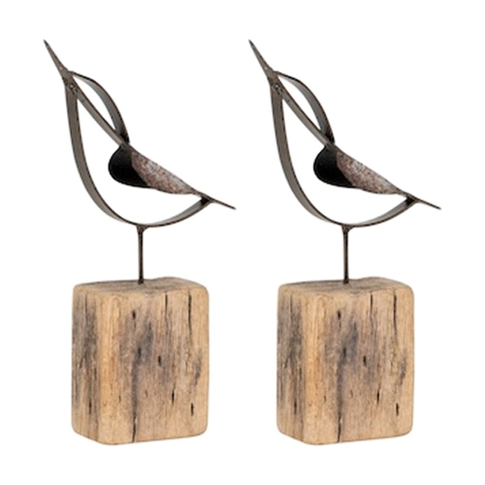 A.Fresco Small Timber Kingfisher Indoor/Outdoor Home Decor Ornament 19.5x9.5x4cm (2 Pack)