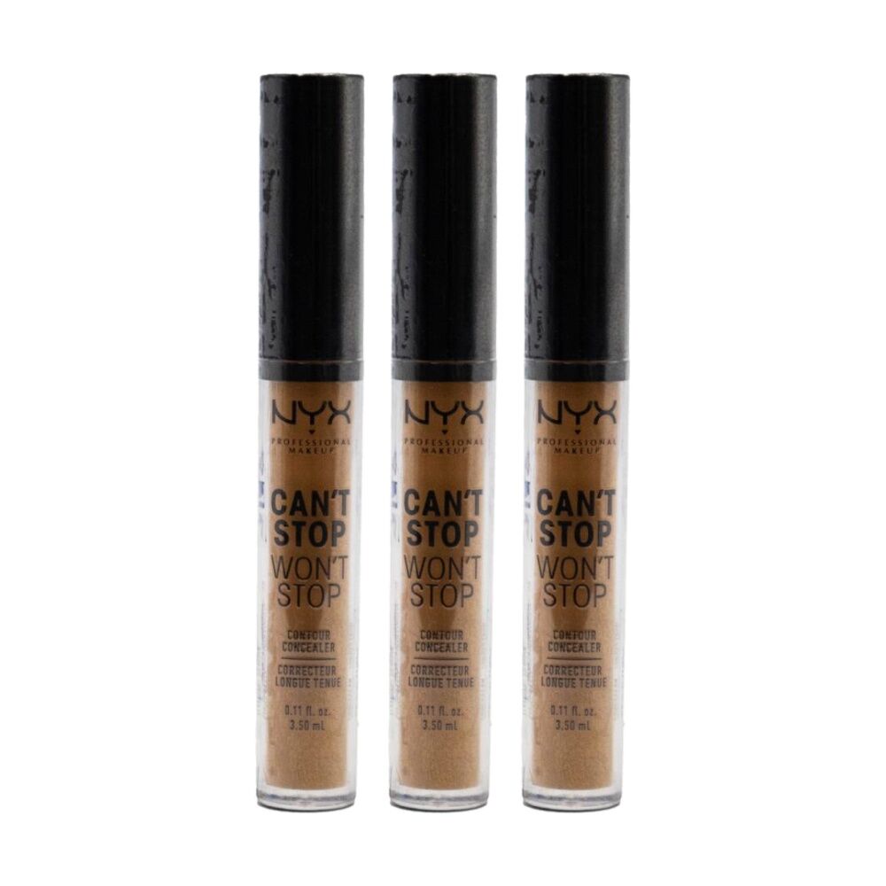 NYX Cant Stop Wont Mahogany 24H Lasting Concealer 3.5Ml (3 Pack)