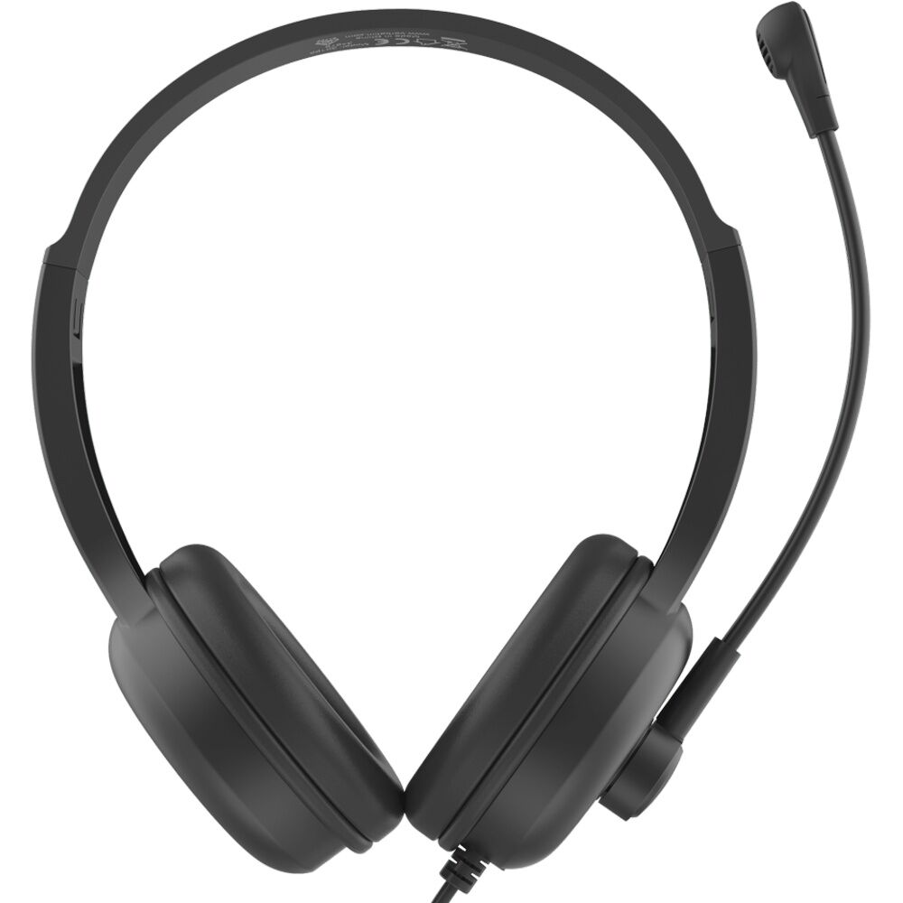 Verbatim Black Clarity Sound USB-C Wired Overear Headset w/ Microphone