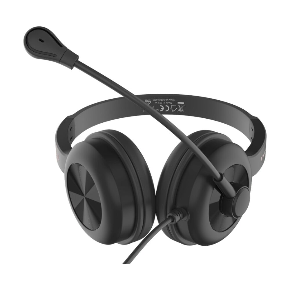 Verbatim Black Clarity Sound USB-C Wired Overear Headset w/ Microphone — image 3