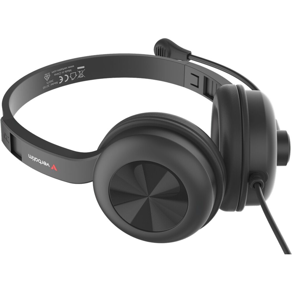 Verbatim Black Clarity Sound USB-C Wired Overear Headset w/ Microphone — image 5