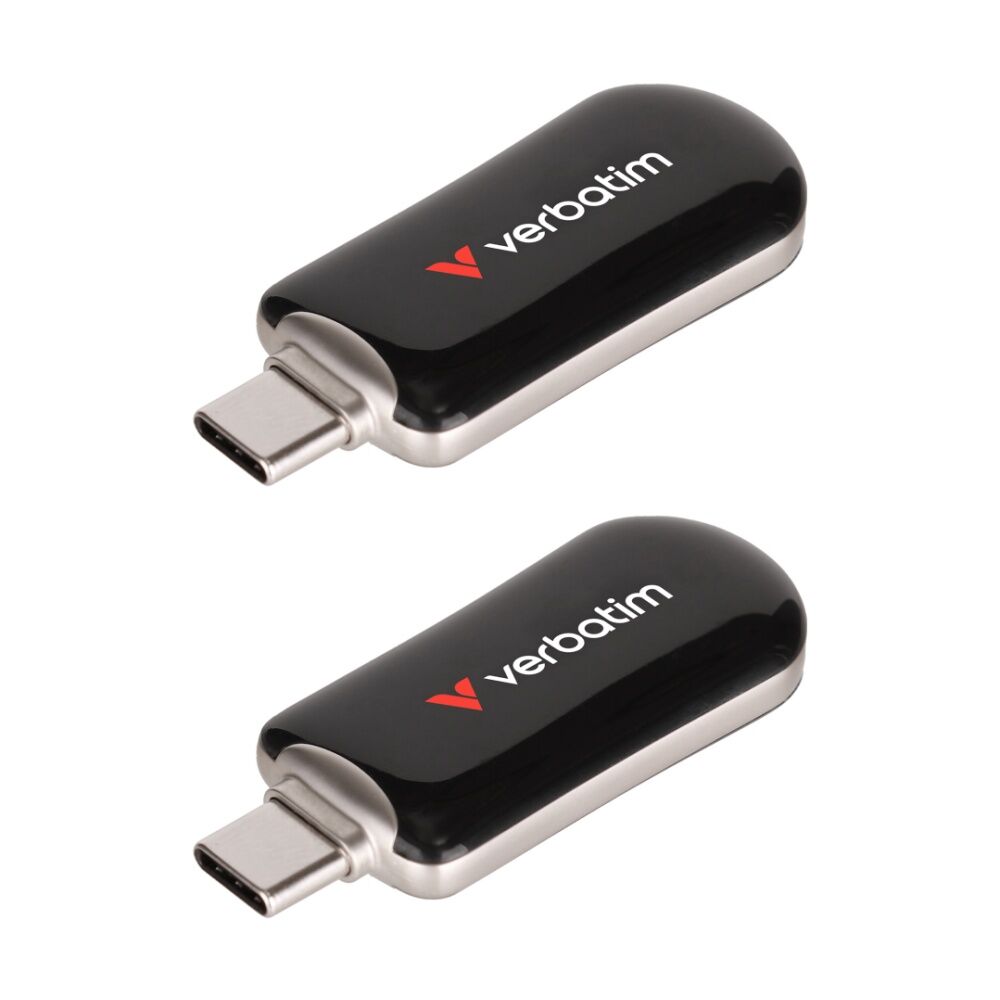 Verbatim Plectra USB-C 3.2 Gen 1 Connect Flash Drive 64GB Black (2 Pack)