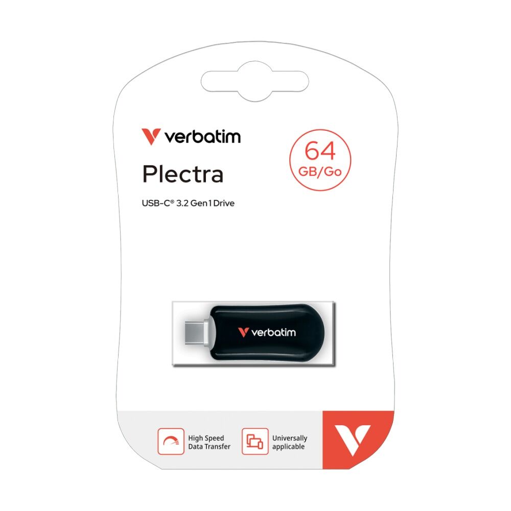 Verbatim Plectra USB-C 3.2 Gen 1 Connect Flash Drive 64GB Black (4 Pack) — image 3