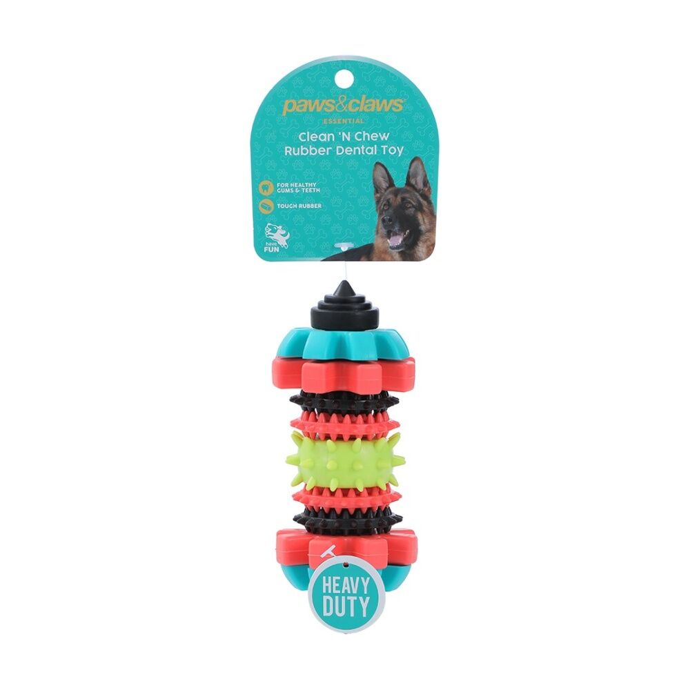 Paws and Claws Clean N Chew TPR Heavy Duty Rubber Dental Dog Toy 17cm Assorted (12 Pack) — image 4