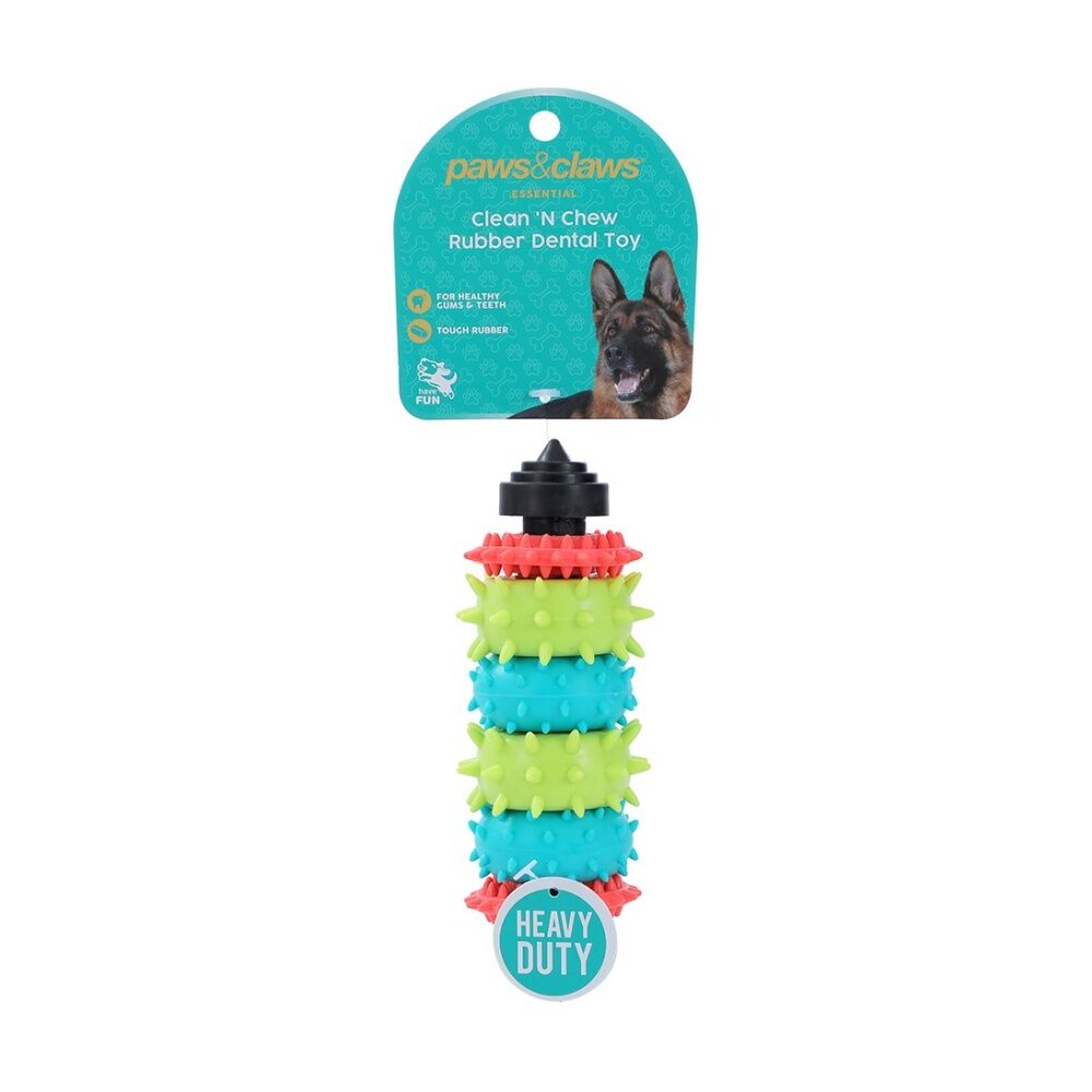 Paws and Claws Clean N Chew TPR Heavy Duty Rubber Dental Dog Toy 17cm Assorted (12 Pack) — image 5