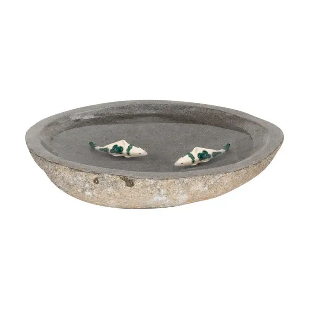 A.Fresco Floating Koi Fish Decorative Ceramic Pond Ornament Green 11.4cm — image 2
