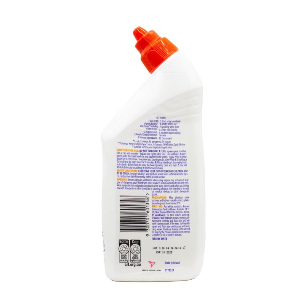 Harpic White Shine Bleach Toilet Cleaner 450ml Gel Citrus (16 Pack) — image 3