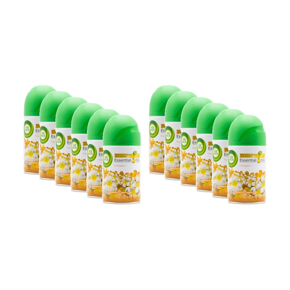 Air Wick Freshmatic Spray Refill Essential Oils Smooth Frangipani 174g (12 Pack)