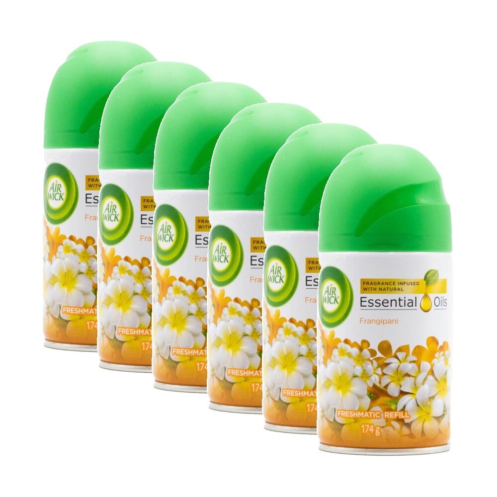 Air Wick Freshmatic Spray Refill Essential Oils Smooth Frangipani 174g (6 Pack)