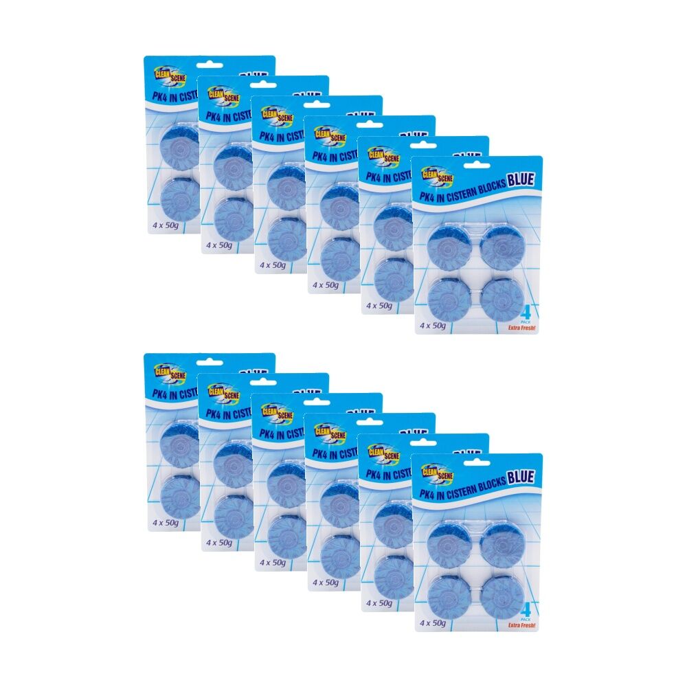 Clean Scene 12x 4pc Toilet Cistern Blocks Extra Fresh Cleaner 50g