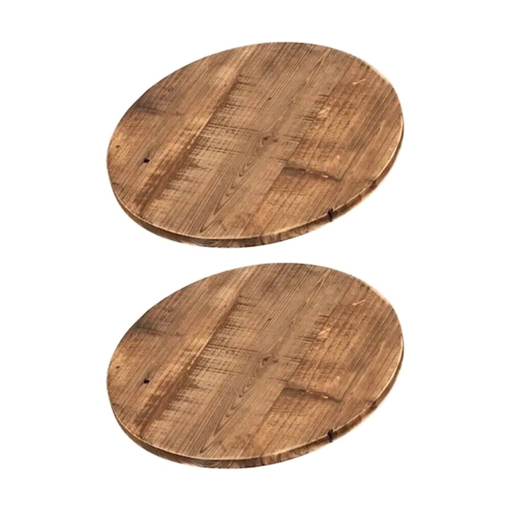 A.Fresco Outdoor Home Garden Timber Plant Pot Flat Stand Insert 35x35x4cm (2 Pack)